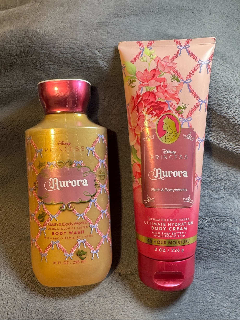 Bath & Body Works Aurora Princess Pink and Gold Body Wash & Cream Duo
